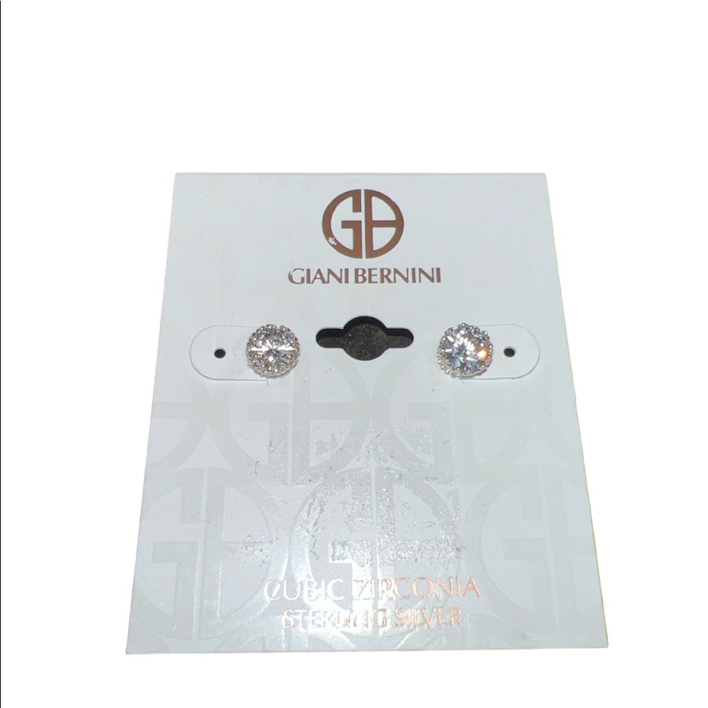 Giani Bernini Sterling Silver Cubic Zirconia Crown Stud Earrings